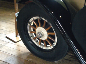 Wooden Spoked Automobile Wheel